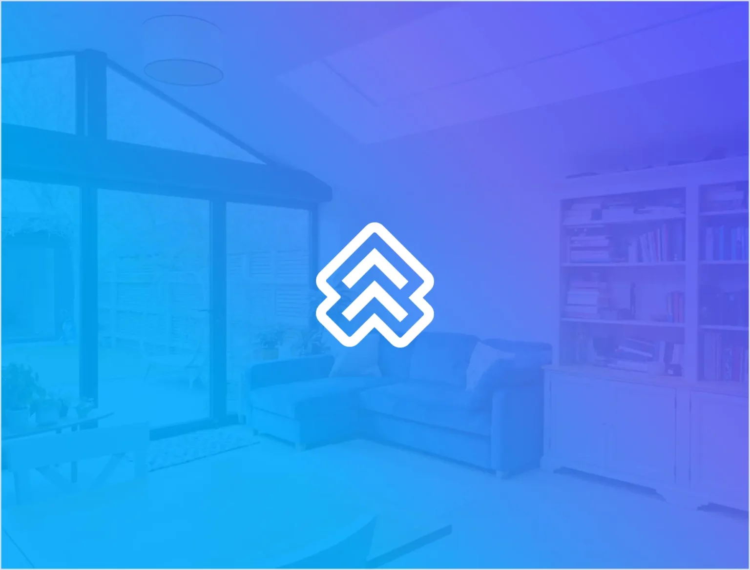 Upgraded Logo on a gradient background