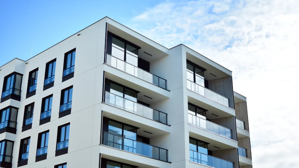 Modern apartment building with